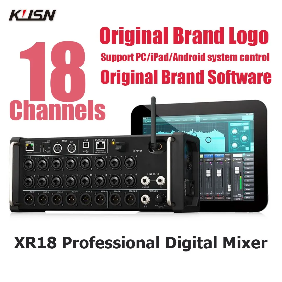 Ari 1:1 MR18 XR18 Rack Mount Professional Digital Mixer 18 channel Wifi DSP Audio Mixer DJ Console Original Brand LOGO Software
Ari 1:1 MR18 XR18 Rack Mount Professional Digital Mixer 18 channel Wifi DSP Audio Mixer DJ Console Original Brand LOGO Software