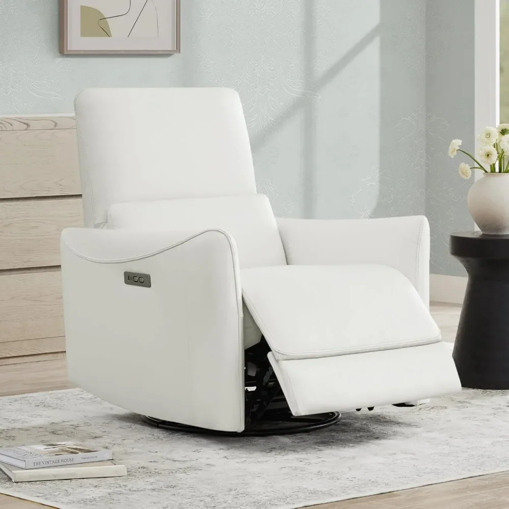 Power Recliner Chair Swivel Glider, FSC Certified Upholstered Faux Leather Living Room Nursery Reclining Sofa Chair
Power Recliner Chair Swivel Glider, FSC Certified Upholstered Faux Leather Living Room Nursery Reclining Sofa Chair