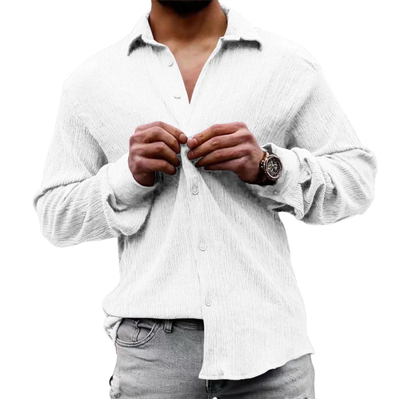 Simple Style Men's Single-breasted Cardigan Shirt Male Autumn Breathable Linen Casual Blouse Youth Loose Long Sleeve Lapel Tops
Simple Style Men's Single-breasted Cardigan Shirt Male Autumn Breathable Linen Casual Blouse Youth Loose Long Sleeve Lapel Tops