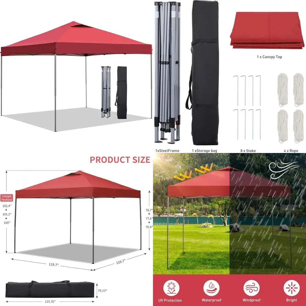 Portable Outdoor Canopy Tent, 10x10 Feet Gazebo for Events, Parties, Camping, Durable Red Shelter
Portable Outdoor Canopy Tent, 10x10 Feet Gazebo for Events, Parties, Camping, Durable Red Shelter