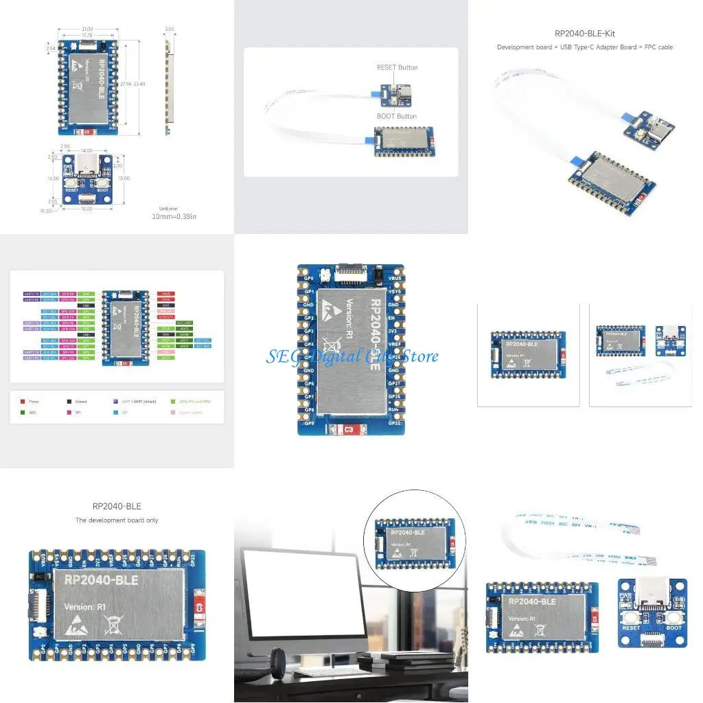 U75B RP2040 Wireless Module Microcontroller Board 2MB Flash Supports 24Pins Low Power