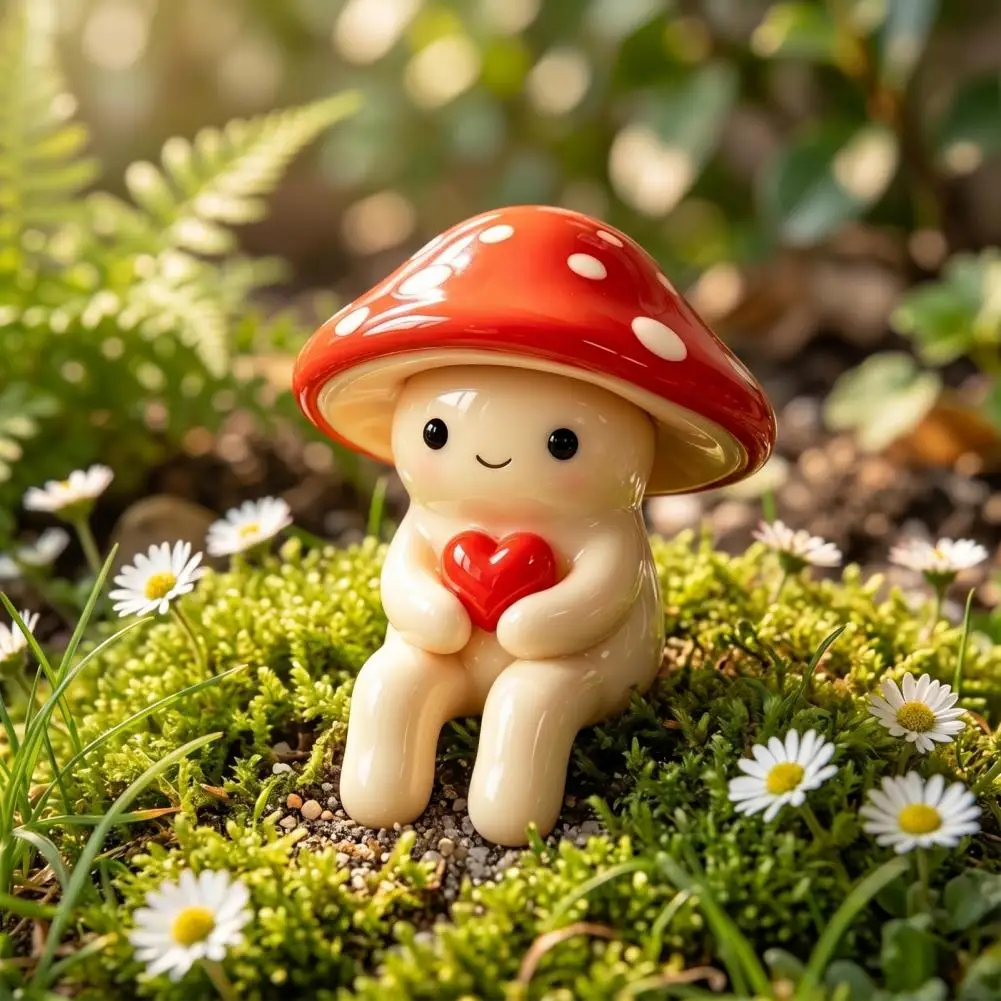 Mushroom Resin Statue Cute Mushroom Hold Red Heart Figurine for Home Office Desktop Shelf Patio Garden Backyard Decoration
Mushroom Resin Statue Cute Mushroom Hold Red Heart Figurine for Home Office Desktop Shelf Patio Garden Backyard Decoration