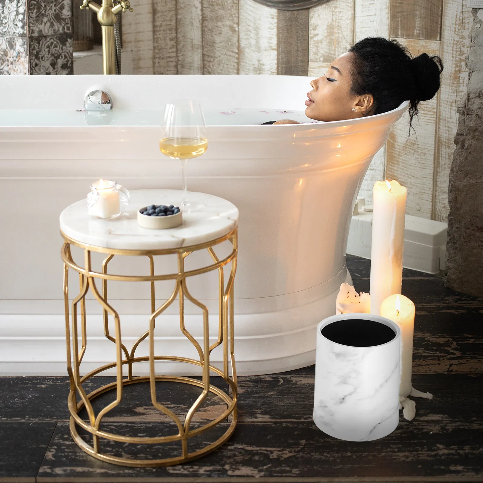 Marble Texture Trash Can Plastic Waste Basket Large Opening Design Easy Clean Decorative Garbage Bin for Home Office Dorm Room
Marble Texture Trash Can Plastic Waste Basket Large Opening Design Easy Clean Decorative Garbage Bin for Home Office Dorm Room