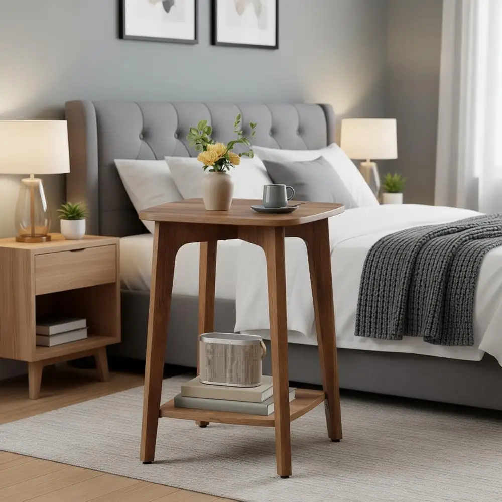 Side Table, 2-Tier Small Square End Table, Nightstand with Tapered Legs, Curved Transitions, or Small Spaces, Living Room, Bedro
Side Table, 2-Tier Small Square End Table, Nightstand with Tapered Legs, Curved Transitions, or Small Spaces, Living Room, Bedro