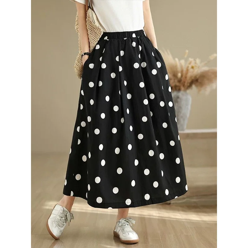 Retro Polka Dot High Waist A-Line Skirt Versatile Mid-Length Women's Faion Small Size All-Match f-length Skirt
Retro Polka Dot High Waist A-Line Skirt Versatile Mid-Length Women's Faion Small Size All-Match f-length Skirt