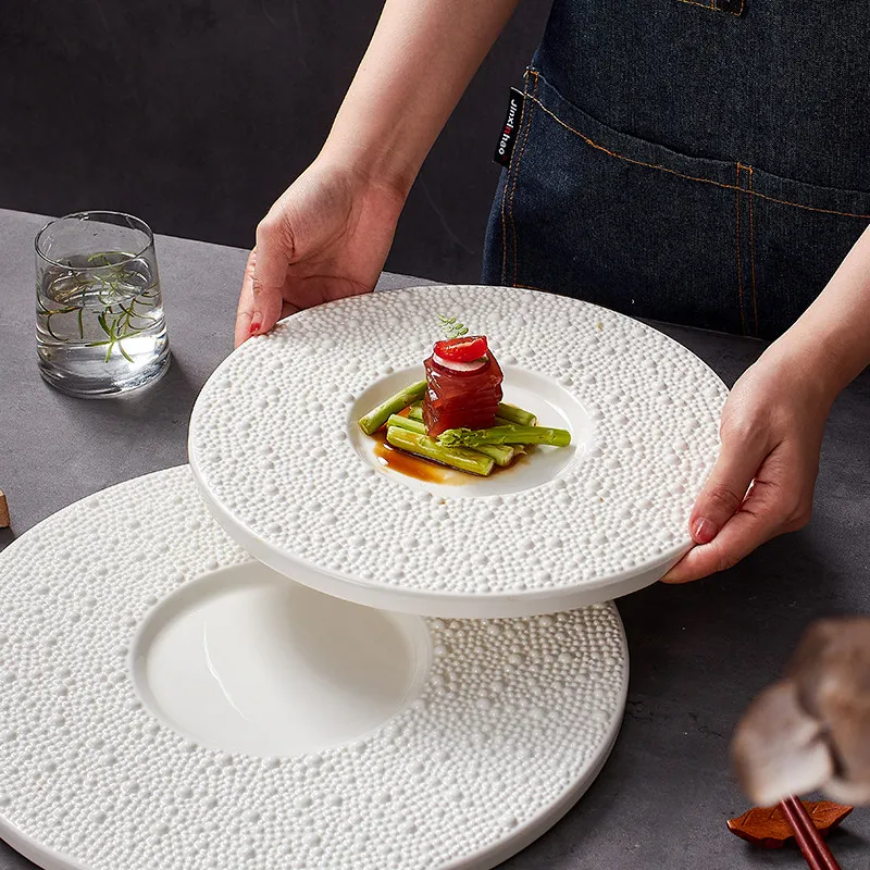 White Rock-pattern Western-style Steak Flat Plate Ceramic Round Pasta Main Course Fruit Salad Dish Kitchen Ceramic Dinner Plate
White Rock-pattern Western-style Steak Flat Plate Ceramic Round Pasta Main Course Fruit Salad Dish Kitchen Ceramic Dinner Plate