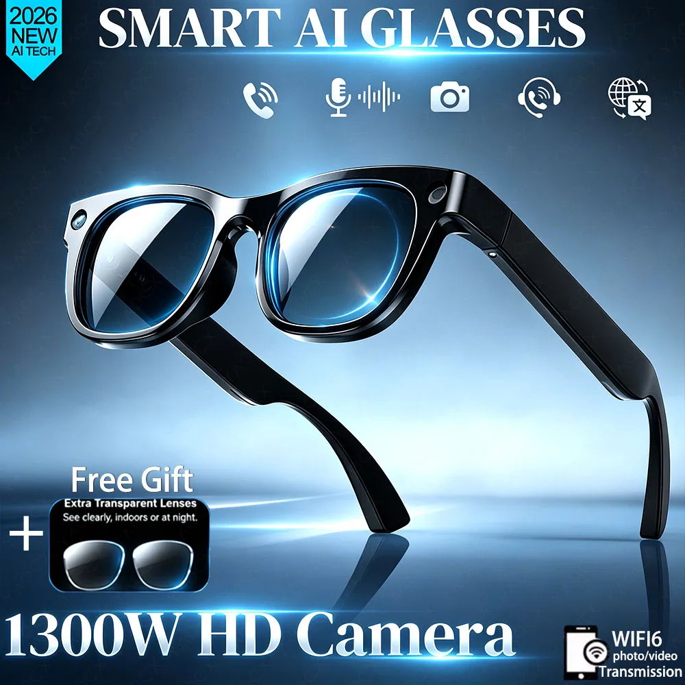New 1300W AI Smart Glasses Video Anti-shake Recording BT Call ChatGPT Voice Assistant Music Player Translate Smart Sunglasses
New 1300W AI Smart Glasses Video Anti-shake Recording BT Call ChatGPT Voice Assistant Music Player Translate Smart Sunglasses
