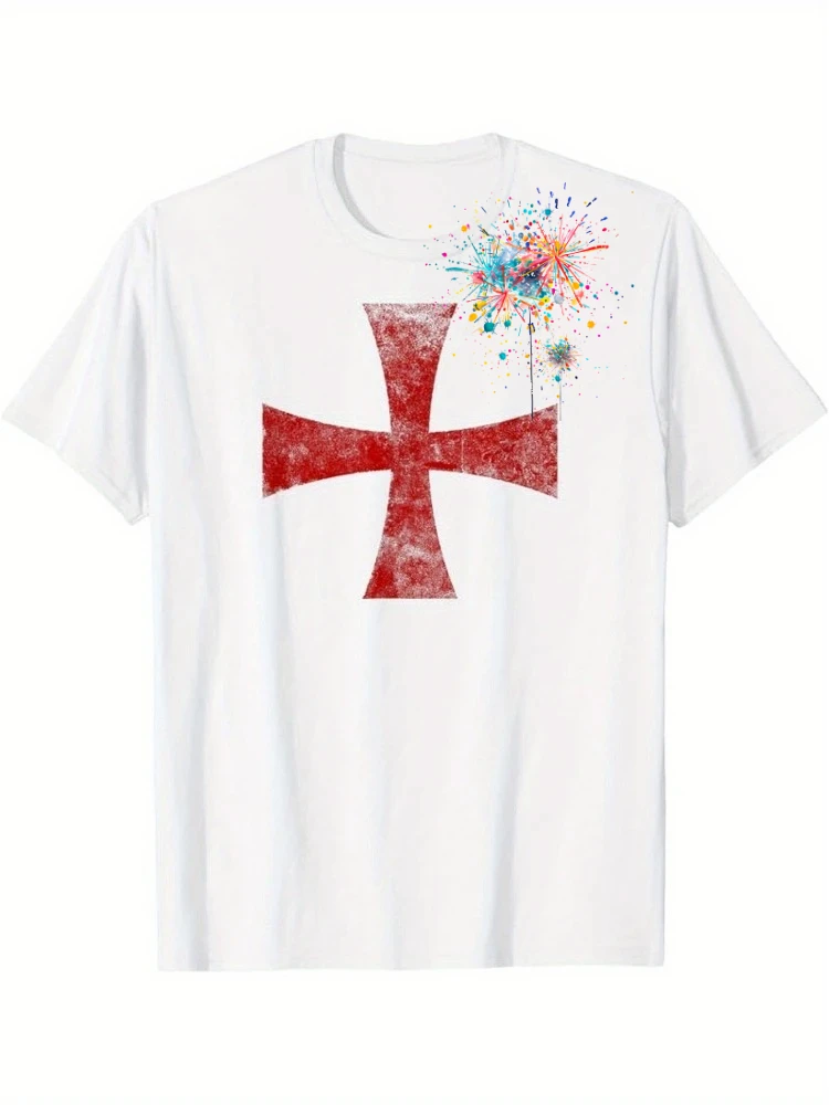 Templar Cross Simple Christian Temple Cross design-100% cotton summer O-neck short sleeve casual printed men's T-shirt.
Templar Cross Simple Christian Temple Cross design-100% cotton summer O-neck short sleeve casual printed men's T-shirt.