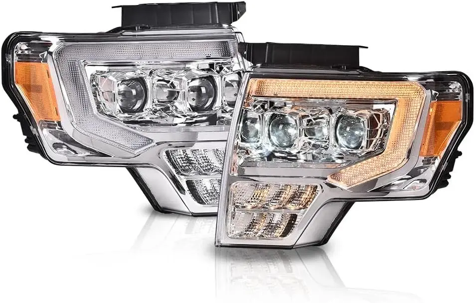 Фара светодиодная DRL, совместимая с Ford F150 2009-2014, пара фар, левая и правая трубка, двойной проектор, прозрачные линзы, хромированный корпус
Фара светодиодная DRL, совместимая с Ford F150 2009-2014, пара фар, левая и правая трубка, двойной проектор, прозрачные линзы, хромированный корпус