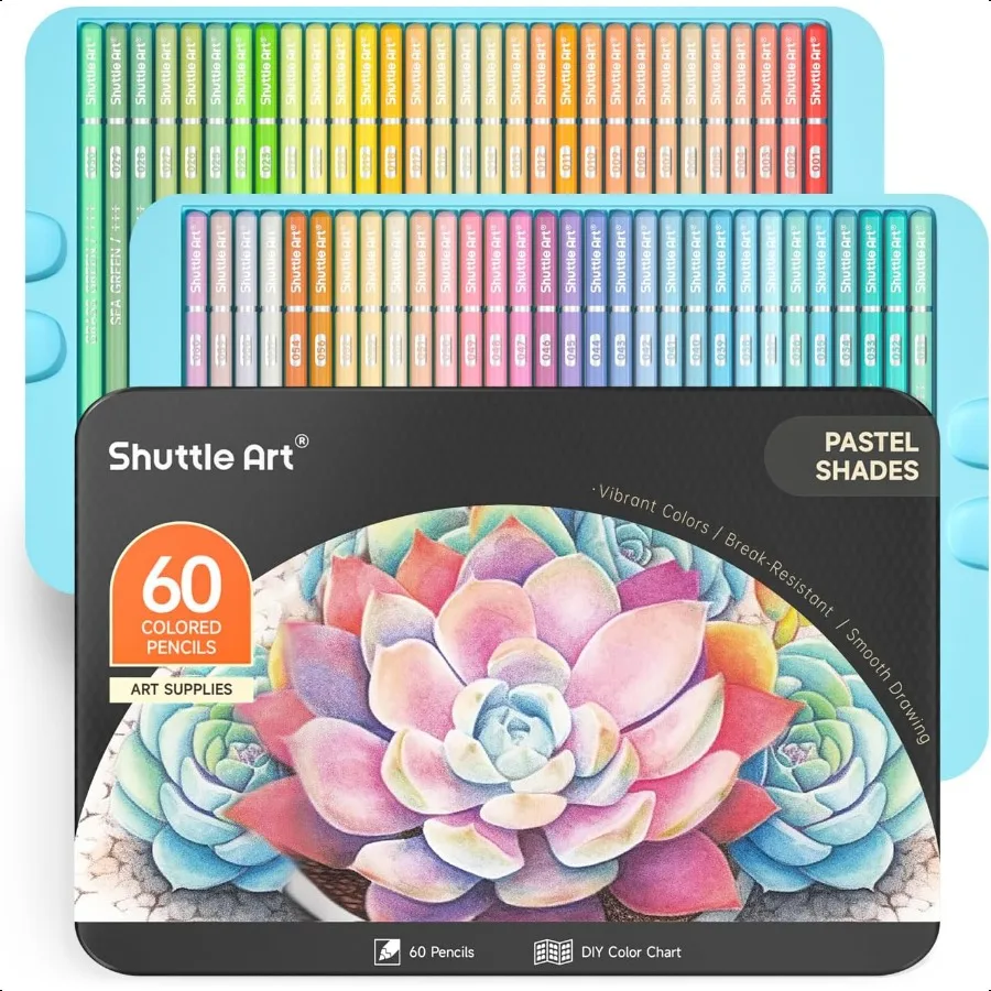 60 Pastel Colored Pencils Colored Pencils for Adult Coloring Soft Core Pencil in Gift Tin Box Drawing Pencil for Adults Beginne
60 Pastel Colored Pencils Colored Pencils for Adult Coloring Soft Core Pencil in Gift Tin Box Drawing Pencil for Adults Beginne
