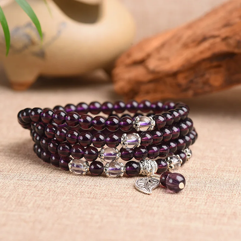 Natural Purple Crystal Amethysts Bracelet 6mm Beads Necklace Yoga Mala Stone Bracelet for Women leaf Energy Jewelry
Natural Purple Crystal Amethysts Bracelet 6mm Beads Necklace Yoga Mala Stone Bracelet for Women leaf Energy Jewelry