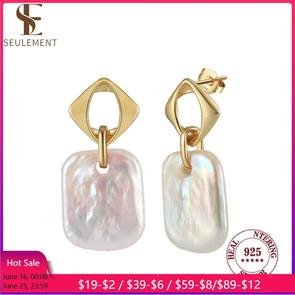 Seulement Natural Freshwater Baroque Pearl Earrings for Women 925 Sterling Silver Square Pearl Stud Earring Luxury Jewellery
Seulement Natural Freshwater Baroque Pearl Earrings for Women 925 Sterling Silver Square Pearl Stud Earring Luxury Jewellery