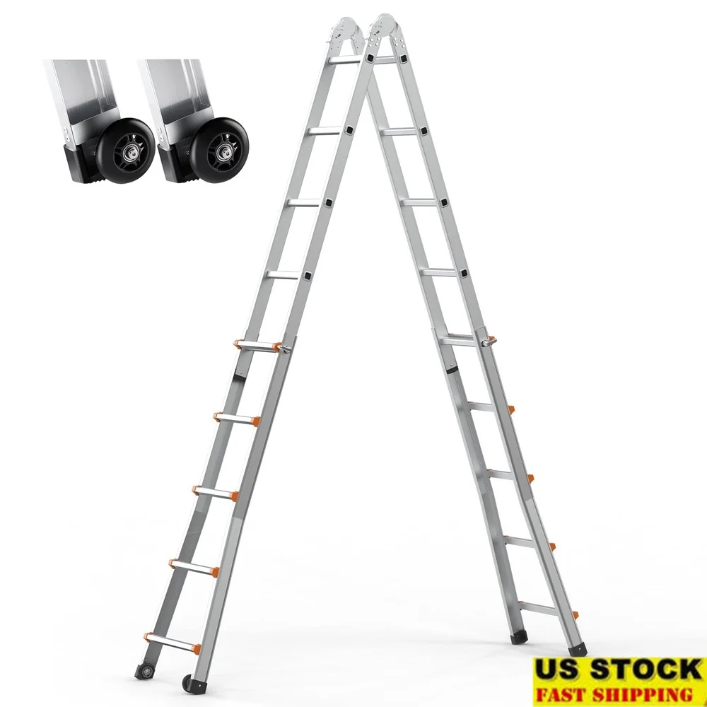 Adjustable A-Frame Ladder 16.7FT Lightweight Aluminum Telescoping Ladder Non-Slip Design Versatile Foldable Home Garden Repairs
Adjustable A-Frame Ladder 16.7FT Lightweight Aluminum Telescoping Ladder Non-Slip Design Versatile Foldable Home Garden Repairs