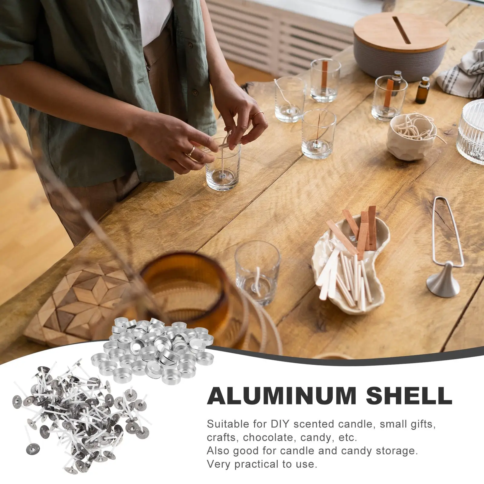 100 Sets Aluminum Shell Wick Empty Tea Light Cups Containers Making Supply Tin Tealight Supplies Lights
100 Sets Aluminum Shell Wick Empty Tea Light Cups Containers Making Supply Tin Tealight Supplies Lights