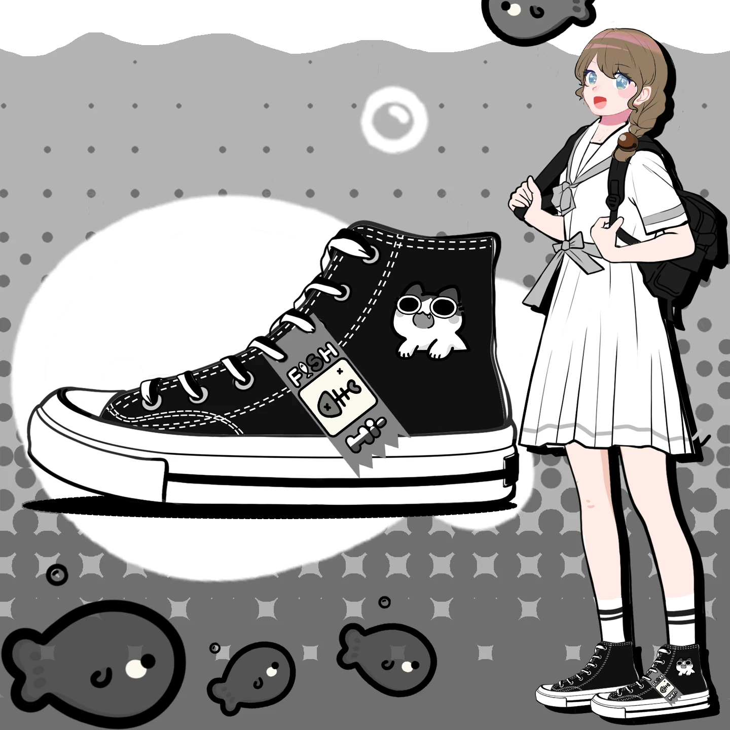 Amy and Michael Cute Girls Students High Top Canvas 2026 New Fashion Black Flat Casual Sneakers Woman Vulcanized Shoes
Amy and Michael Cute Girls Students High Top Canvas 2026 New Fashion Black Flat Casual Sneakers Woman Vulcanized Shoes