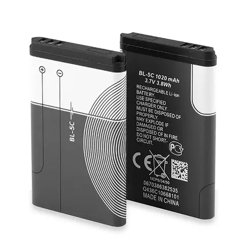 Batterie au lithium BL-5C 3,7 V compatible avec les téléphones Nokia, lecteurs, consoles de jeux portables et radios.