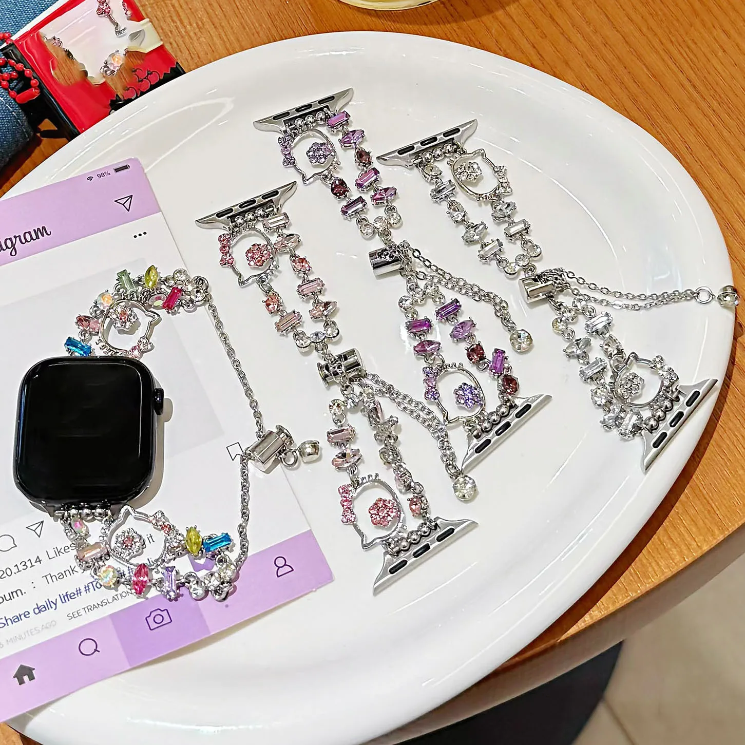 Shining Diamond Bracelet Style Watch Band for Apple Watch S11/10 46/42 45-38mm, Suitable for Girls, Fits for iWatch 49mm 8/9/7/6
Shining Diamond Bracelet Style Watch Band for Apple Watch S11/10 46/42 45-38mm, Suitable for Girls, Fits for iWatch 49mm 8/9/7/6