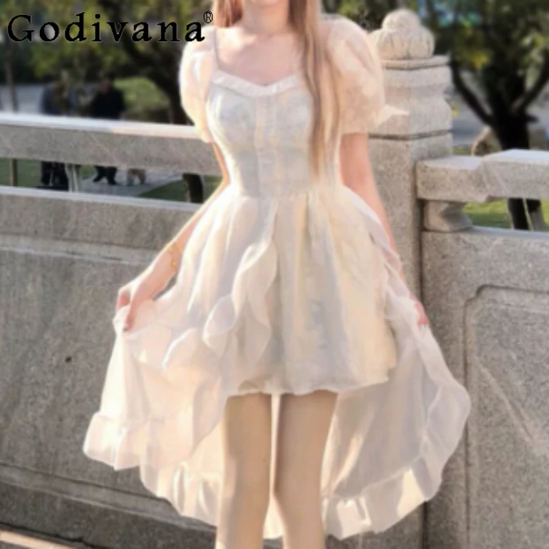Summer Japanese College Heavy Industry Irregular Dress Girl Square Collar Front Short Rear Long A-line Short Sleeve Dresses
Summer Japanese College Heavy Industry Irregular Dress Girl Square Collar Front Short Rear Long A-line Short Sleeve Dresses