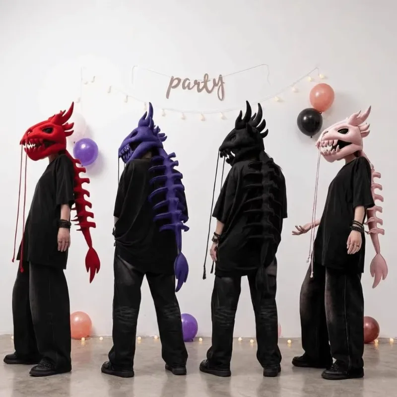 Dragon Skeleton Plush Head Mask with Tail Set Cosplay Outfit for Halloween and Themed Parties
Dragon Skeleton Plush Head Mask with Tail Set Cosplay Outfit for Halloween and Themed Parties