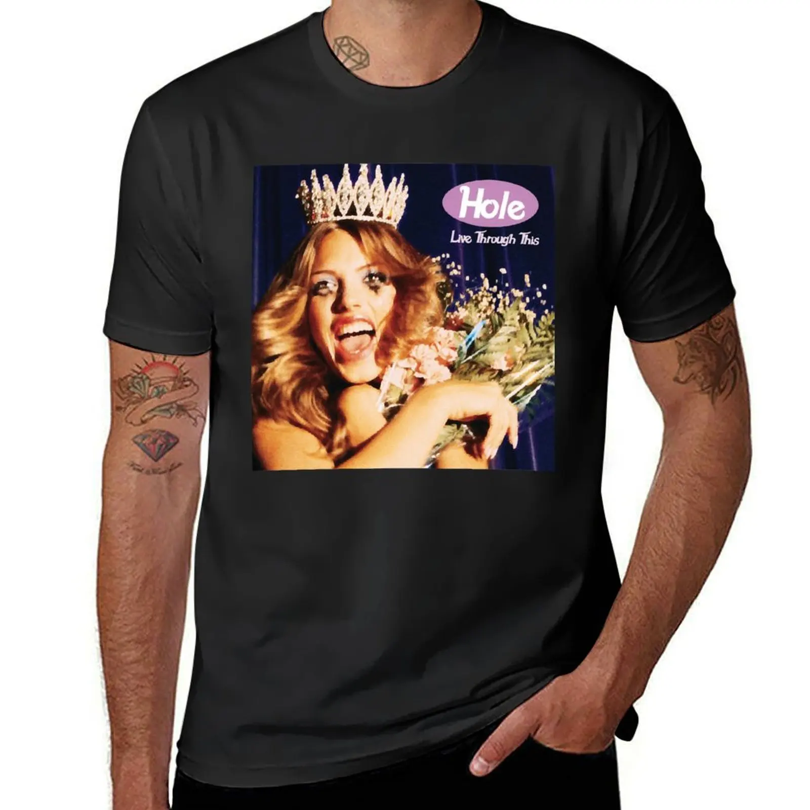 Футболка Live Through This, футболки с аниме, мешковатые рубашки, черные футболки с синим замком для мужчин 
Футболка Live Through This, футболки с аниме, мешковатые рубашки, черные футболки с синим замком для мужчин