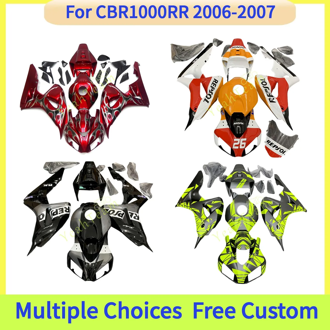 For Honda 2006 2007 CBR1000RR Full Fairing Set - Premium Quality ABS Body Kit - Customs Design
For Honda 2006 2007 CBR1000RR Full Fairing Set - Premium Quality ABS Body Kit - Customs Design