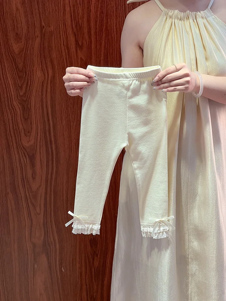 Брюки для девочек с узлами, весна-осень, новые, из чистого хлопка, с кружевом, для повседневной носки, длинные, с высокой талией, облегающие
Брюки для девочек с узлами, весна-осень, новые, из чистого хлопка, с кружевом, для повседневной носки, длинные, с высокой талией, облегающие