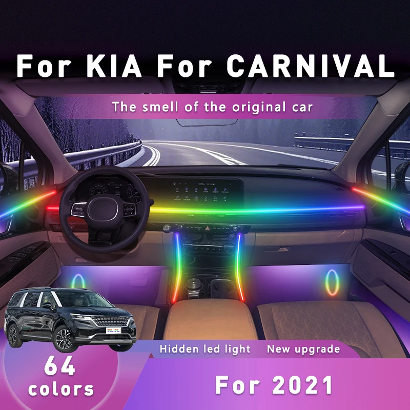 FILIPLI для KIA CARNIVAL для 2021, разноцветное автомобильное окружающее освещение «сделай сам», простая установка, акриловое внутреннее освещение автомобиля с управлением через приложение
FILIPLI для KIA CARNIVAL для 2021, разноцветное автомобильное окружающее освещение «сделай сам», простая установка, акриловое внутреннее освещение автомобиля с управлением через приложение