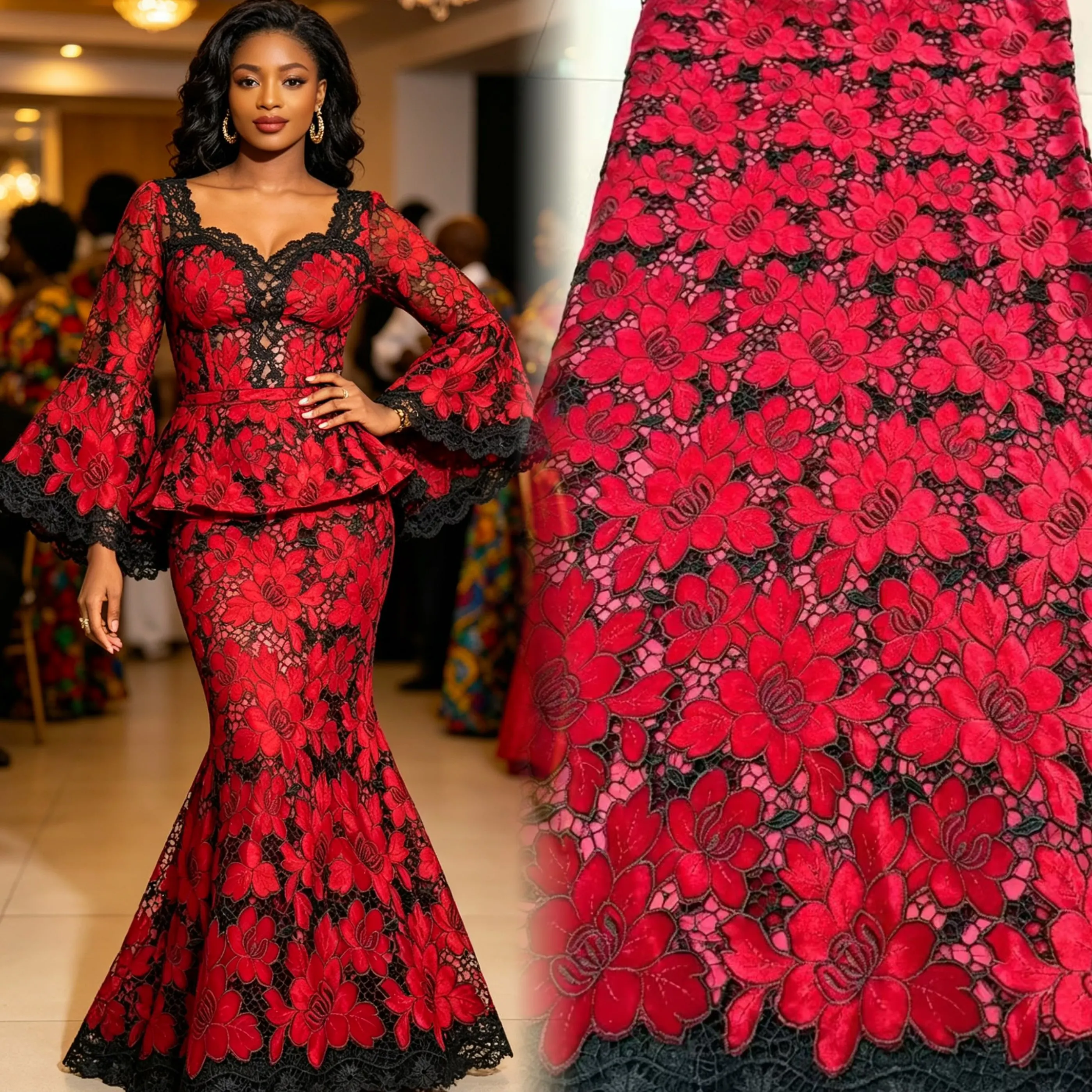 Wholesale African Velvet Luxury Lace Fabric High Quality Embroidery Nigerian French Lace Fabric For Sewing Party Dress 5Yards
Wholesale African Velvet Luxury Lace Fabric High Quality Embroidery Nigerian French Lace Fabric For Sewing Party Dress 5Yards