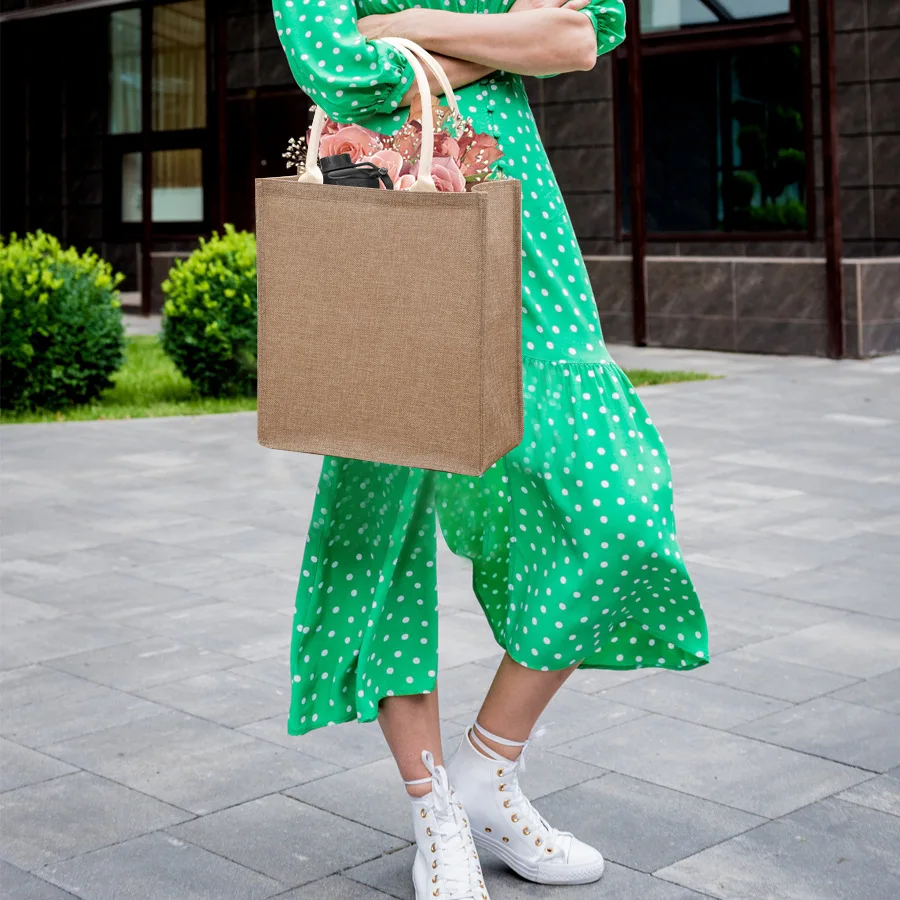 New Linen Tote Bag Large Capacity Jute Tote Bag Imitation Linen Shopping Bag Travel Organizer Bag
New Linen Tote Bag Large Capacity Jute Tote Bag Imitation Linen Shopping Bag Travel Organizer Bag