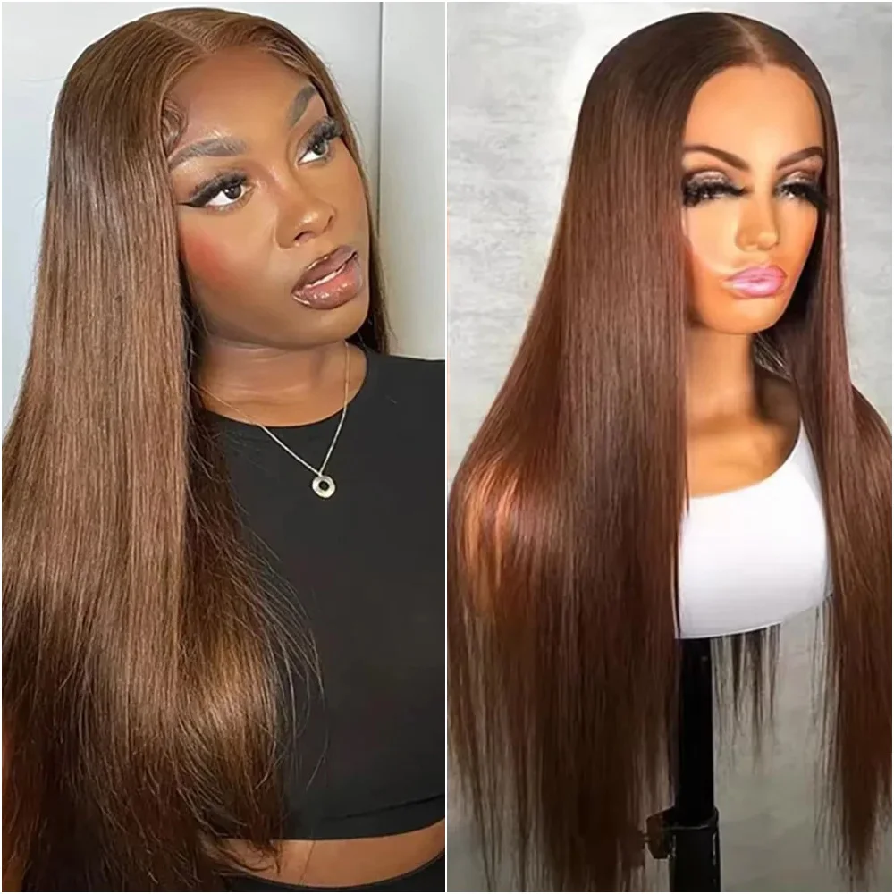 Прямой парик с кружевной передней частью, 220% плотности, бразильский, шоколадно-коричневый # 4 цветных парика из натуральных волос с HD-кружевной передней частью 13x6 для женщин, 40 дюймов
Прямой парик с кружевной передней частью, 220% плотности, бразильский, шоколадно-коричневый # 4 цветных парика из натуральных волос с HD-кружевной передней частью 13x6 для женщин, 40 дюймов
