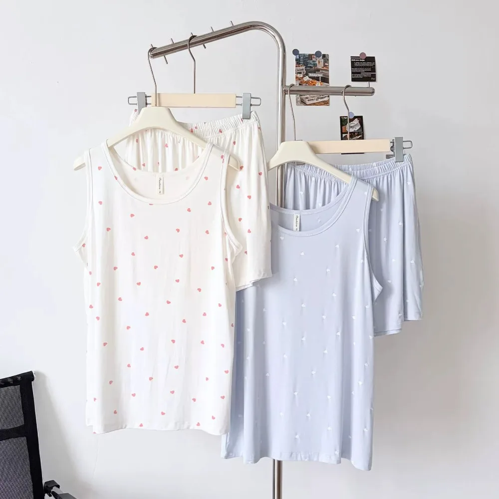 2 Pieces Pajamas Sleepwear Summer Clothes Night Wears for Females Loose Sleeveless Pajama Set Sleeping Home Suit 2026 New
2 Pieces Pajamas Sleepwear Summer Clothes Night Wears for Females Loose Sleeveless Pajama Set Sleeping Home Suit 2026 New
