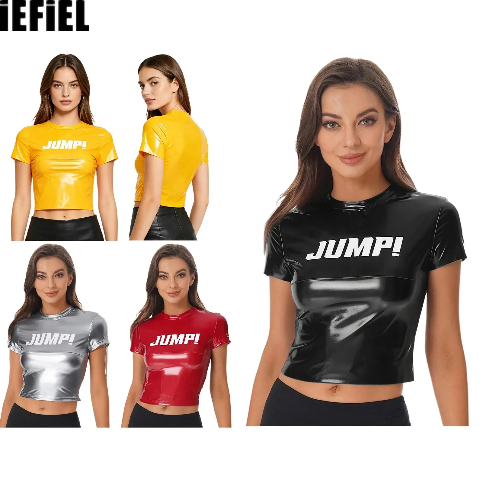 Womens Stylish Tops Letter Print Glossy Crop Top Crew Neck Short Sleeve Pullover Slim Cropped T-shirt Blouse for Club
Womens Stylish Tops Letter Print Glossy Crop Top Crew Neck Short Sleeve Pullover Slim Cropped T-shirt Blouse for Club