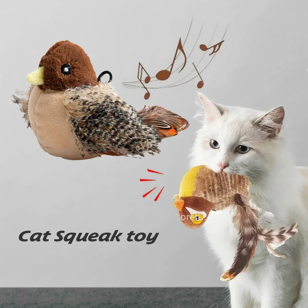 Interactive Cat Toys Plush Bird Squeak Cat Toy Sparrow Catnip Toys Vivid Chirping Simulation Bird Interactive Cat Toy
Interactive Cat Toys Plush Bird Squeak Cat Toy Sparrow Catnip Toys Vivid Chirping Simulation Bird Interactive Cat Toy