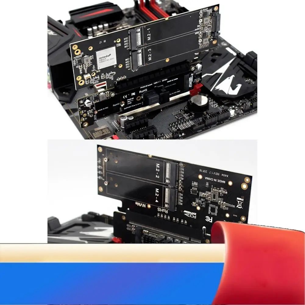 PCIE4.0 Split Expansion Riser Card PCIE X16 To M.2 NVME SSD Adapter Card PCIE X16 To X8+X4+X4 Quad VROC .2 Nvme Port-X62A
PCIE4.0 Split Expansion Riser Card PCIE X16 To M.2 NVME SSD Adapter Card PCIE X16 To X8+X4+X4 Quad VROC .2 Nvme Port-X62A