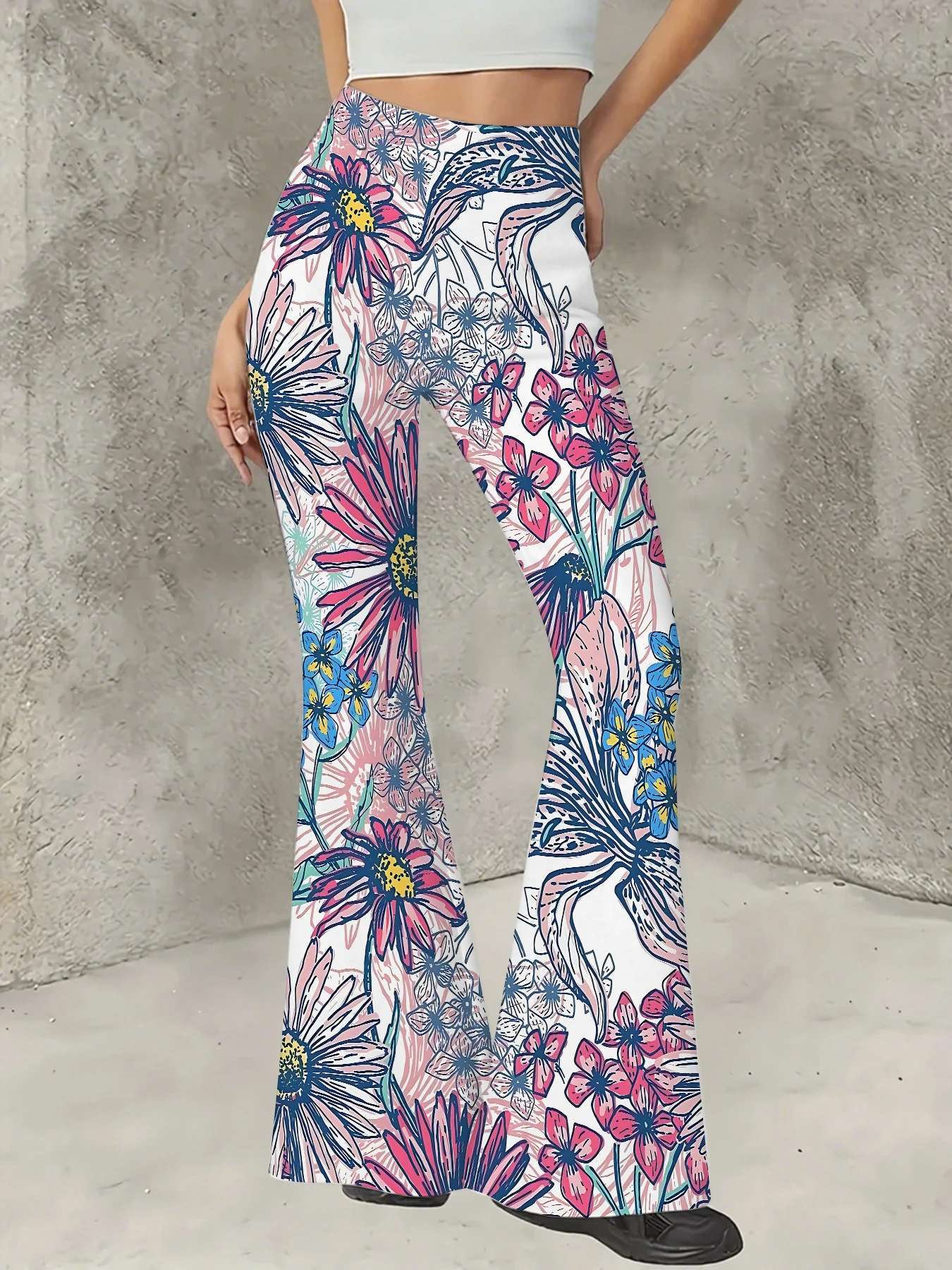 Women's Print Flare Pants Casual High Waist Knit Bell Bottom Trousers Boho
Women's Print Flare Pants Casual High Waist Knit Bell Bottom Trousers Boho