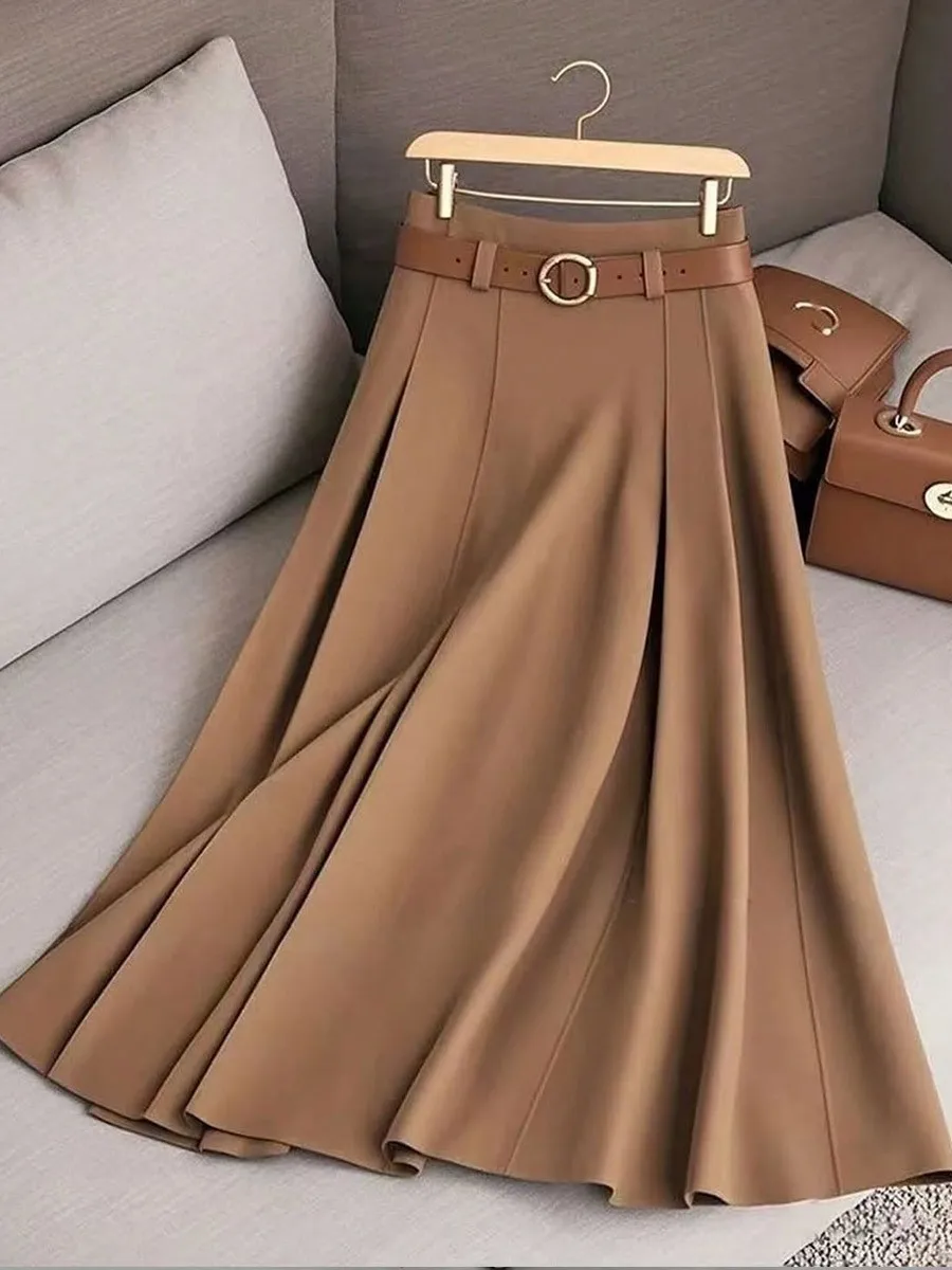 Autumn Women's Clothing Solid Color Pleated Midi Skirt For Woman Polyester Casual Commute Wear Comfortable Everyday Outfit
Autumn Women's Clothing Solid Color Pleated Midi Skirt For Woman Polyester Casual Commute Wear Comfortable Everyday Outfit