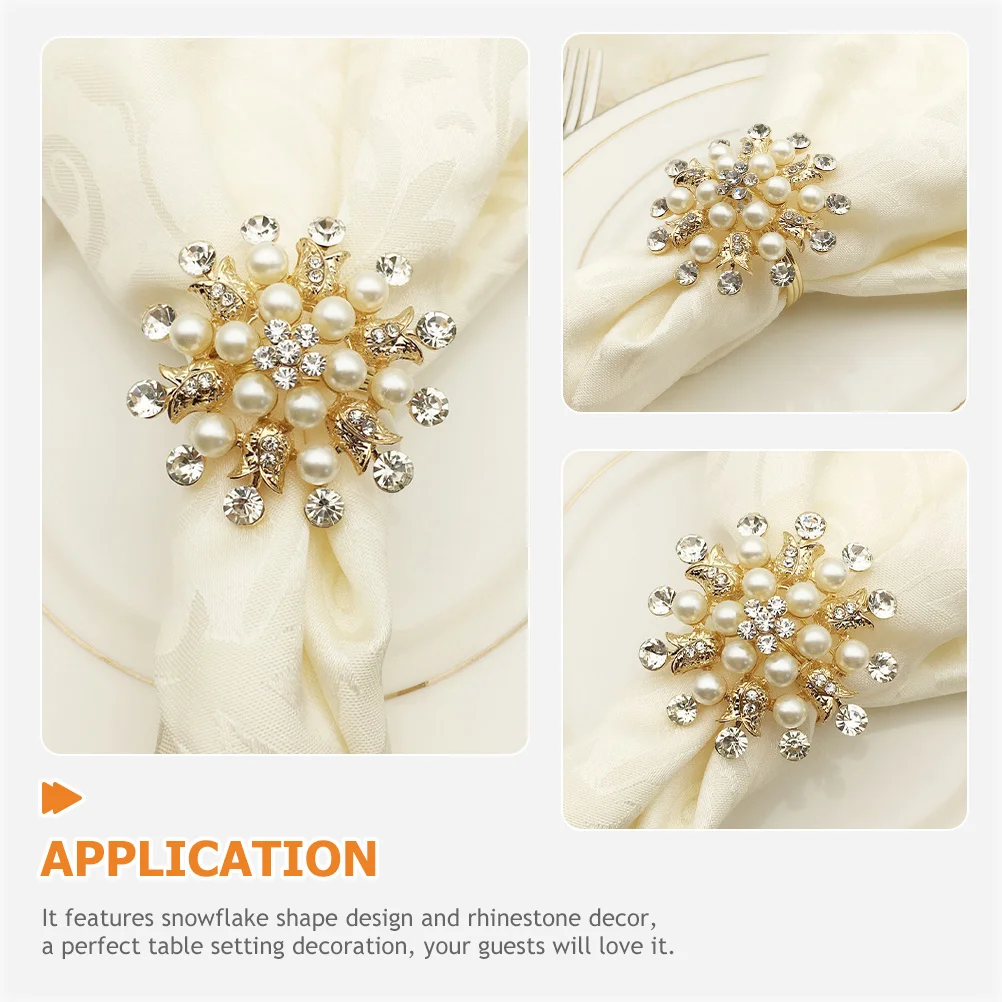 4Pcs Rhinestones Snowflake Napkin Buckles Pearls Christmas Table Decoration Elegant Rustic Farmhouse Napkin Rings
4Pcs Rhinestones Snowflake Napkin Buckles Pearls Christmas Table Decoration Elegant Rustic Farmhouse Napkin Rings