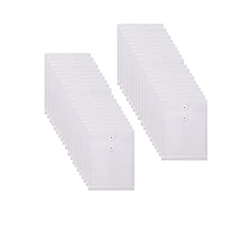 Letter Size Poly Envelopes with String Closure Top Opening Folder Pack of 40 Bottom with Expanding Gusset
Letter Size Poly Envelopes with String Closure Top Opening Folder Pack of 40 Bottom with Expanding Gusset