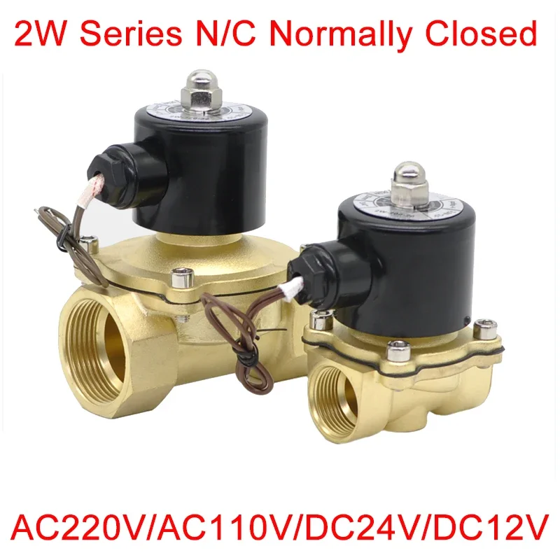 2W 2/2 Way Brass Normally Closed Direct Acting 1/4" Port AC 110V 220V / DC 12V 24V for Air Water Oil Pneumatic Solenoid Valve
2W 2/2 Way Brass Normally Closed Direct Acting 1/4" Port AC 110V 220V / DC 12V 24V for Air Water Oil Pneumatic Solenoid Valve