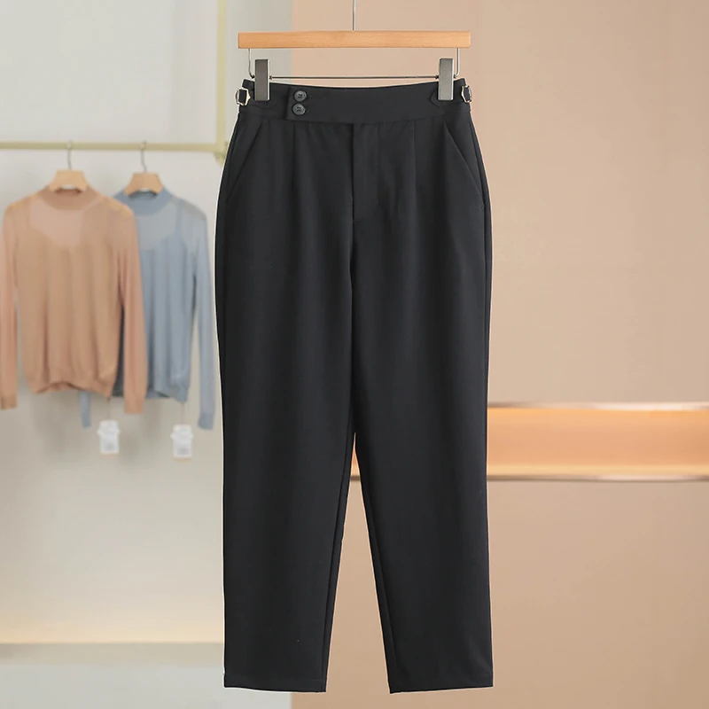 Новые женские повседневные брюки Harlem Style Small Foot, весенние, однотонные, из полиэстера и вискозы, с эластичными волокнами, на молнии, с естественной талией, в уличном стиле
Новые женские повседневные брюки Harlem Style Small Foot, весенние, однотонные, из полиэстера и вискозы, с эластичными волокнами, на молнии, с естественной талией, в уличном стиле