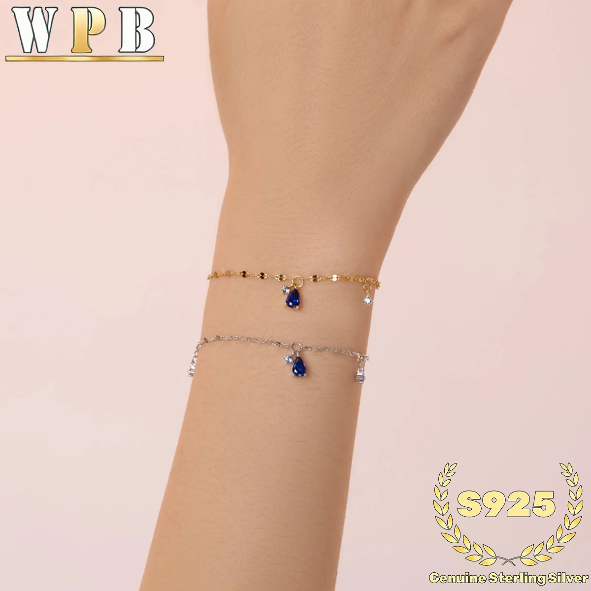 S925 Sterling Silver Wave Chain Bracelet, Blue Zircon Drop Charm with Side Stones, Sparkling Zirconia Lightweight for Women Gift
S925 Sterling Silver Wave Chain Bracelet, Blue Zircon Drop Charm with Side Stones, Sparkling Zirconia Lightweight for Women Gift