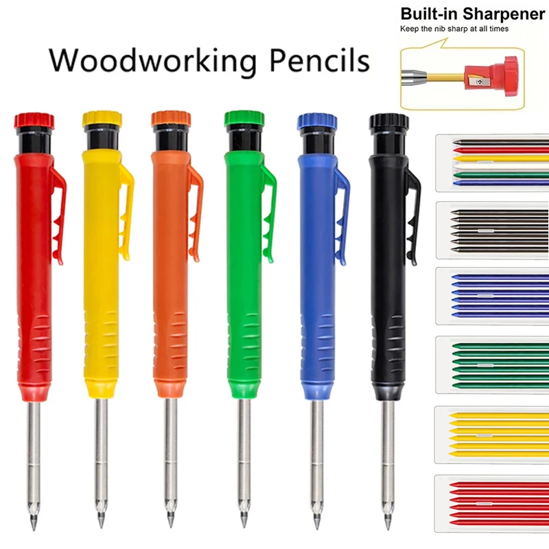 4Pcs/Set 2.8mm 2B Lead Core 6 Colors Woodworking Mechanical Pencil Set Built In Sharpener Deep Hole Marking Drawing Tool
4Pcs/Set 2.8mm 2B Lead Core 6 Colors Woodworking Mechanical Pencil Set Built In Sharpener Deep Hole Marking Drawing Tool