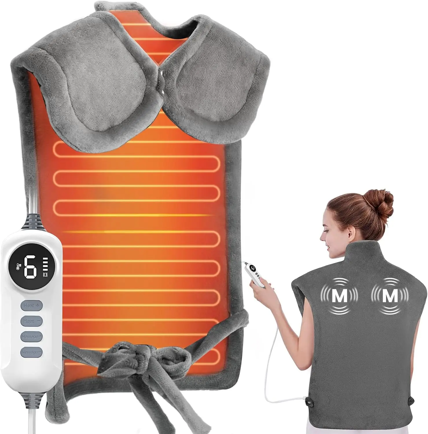 Нагревательный коврик с массажером для шеи, плеч и спины, 6 уровней нагрева, 4 режима, автоматическое отключение
Нагревательный коврик с массажером для шеи, плеч и спины, 6 уровней нагрева, 4 режима, автоматическое отключение