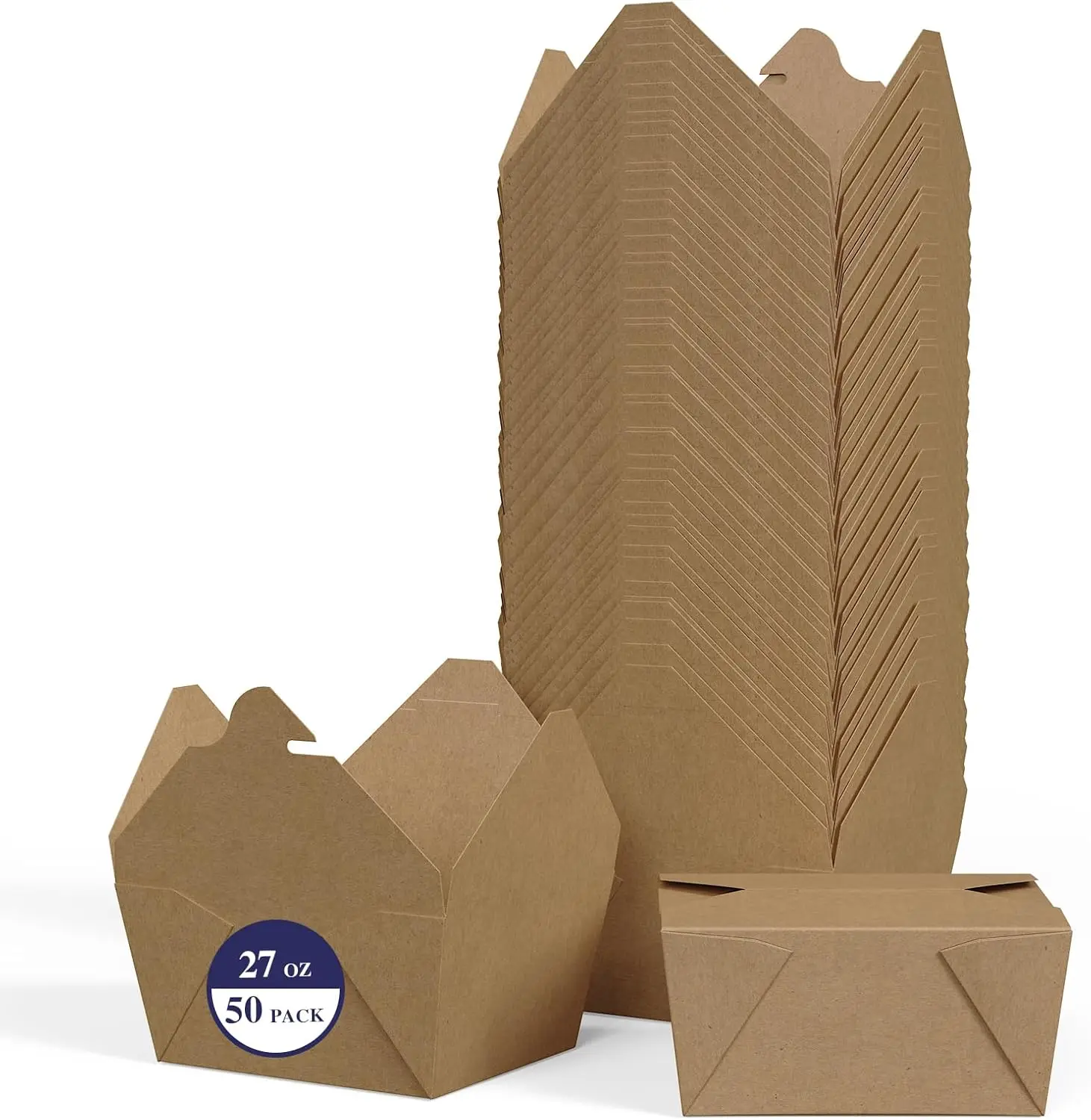50 Pack 27 oz Take Out Food Containers, Kraft Brown Leak Resistant Stackable Boxes for Restaurants, Homes, Picnics
50 Pack 27 oz Take Out Food Containers, Kraft Brown Leak Resistant Stackable Boxes for Restaurants, Homes, Picnics