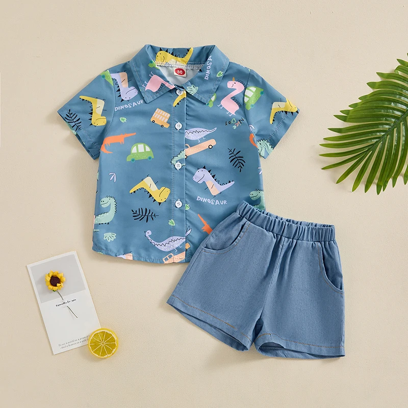 2024-03-07 Lioraitiin Toddler Boys Summer 2PCS Shorts Sets Short Sleeve Dinosaur Print Button Up Tops and Solid Color Shorts Set
2024-03-07 Lioraitiin Toddler Boys Summer 2PCS Shorts Sets Short Sleeve Dinosaur Print Button Up Tops and Solid Color Shorts Set