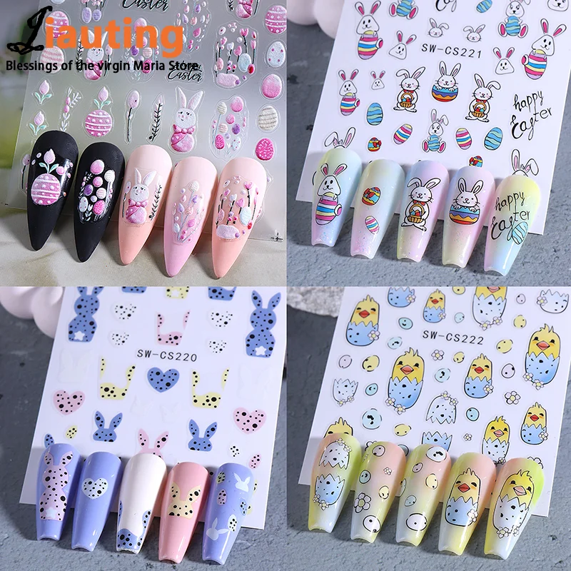 Easter Bunny Nail Art Stickers 3D Cute Cartoon Rabbit Egg Flower Nail Decals Sliders For Women DIY Kawaii Manicure Decoration
Easter Bunny Nail Art Stickers 3D Cute Cartoon Rabbit Egg Flower Nail Decals Sliders For Women DIY Kawaii Manicure Decoration