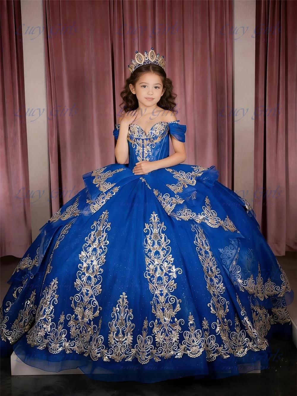 Magnificent Tassel Flower Girl Dress Gold Applique Pageant Dresses for Girls with Ruffles Sparkly Ball Gown Dress for Girls
Magnificent Tassel Flower Girl Dress Gold Applique Pageant Dresses for Girls with Ruffles Sparkly Ball Gown Dress for Girls
