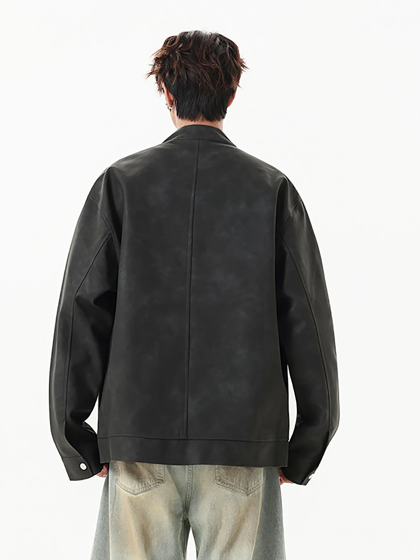 American Sle Loose Fit Biker Leather Jaet Men's Autumn New Brown Casual Stand Collar Coat Top Zipper Decoration Long Sve
American Sle Loose Fit Biker Leather Jaet Men's Autumn New Brown Casual Stand Collar Coat Top Zipper Decoration Long Sve