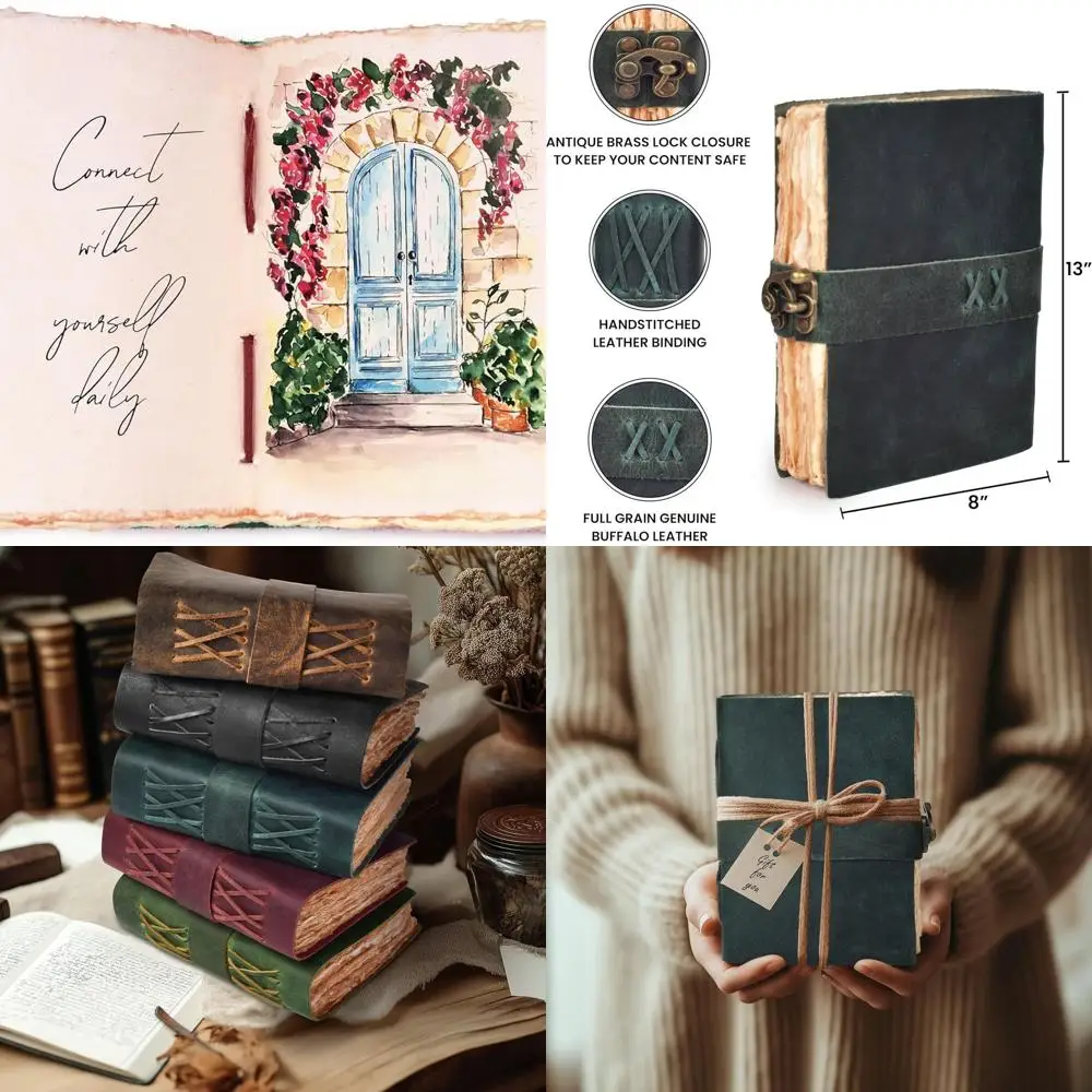 A4 Turquoise Vintage Leather Journal with Lock for Men & Women - 200 Antique Pages
A4 Turquoise Vintage Leather Journal with Lock for Men & Women - 200 Antique Pages