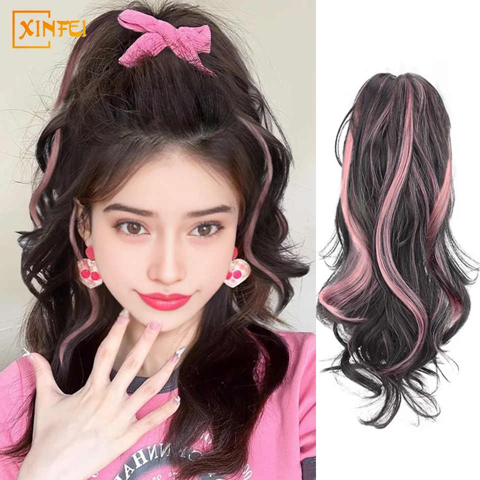 Waterfall Gripping Clip High Ponytail Synthetic Wig For Women's Colorful Highlight Natural Fluffy Lightweight Long Curly Hair
Waterfall Gripping Clip High Ponytail Synthetic Wig For Women's Colorful Highlight Natural Fluffy Lightweight Long Curly Hair